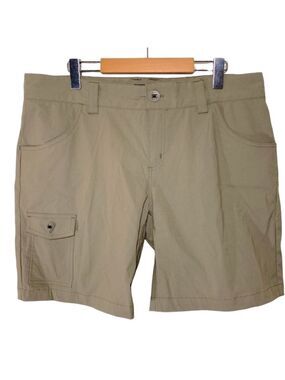 CHLOROPHYLLE Hiking Cargo Shorts Brown Tan pockets Women's Sz 14 Minimalist